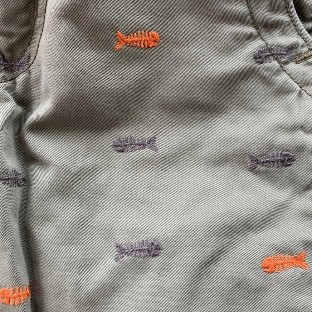 Gap Embroidered Green Fish Cargo Kids Boys Shorts sz 10